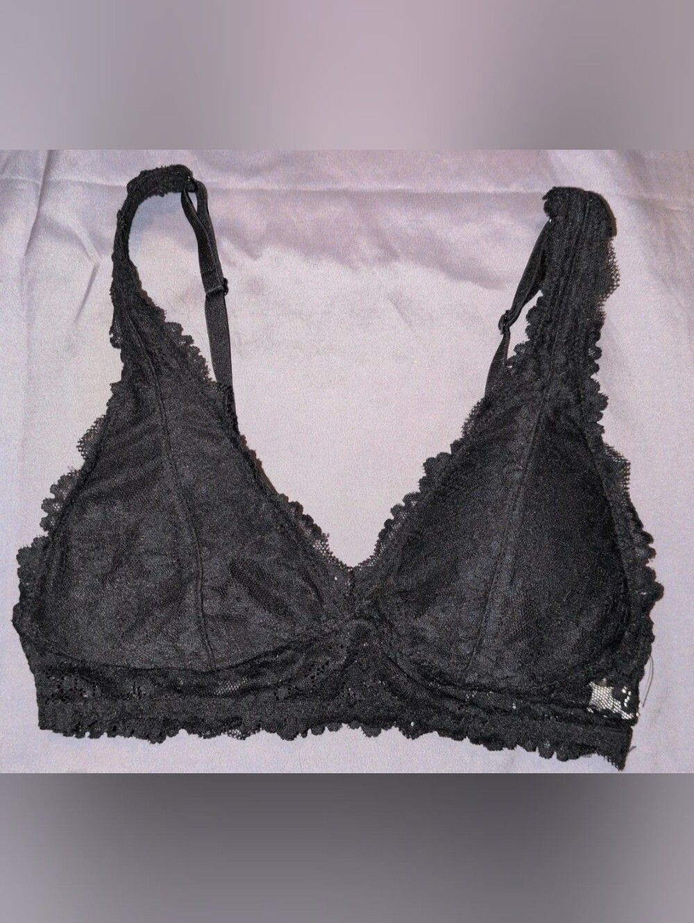 Aeropostale Black Lace Bralette with Scalloped Trim